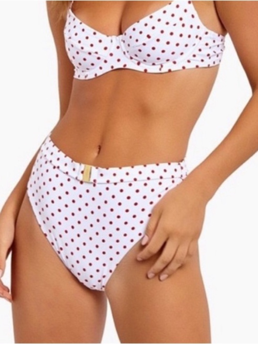 Onia x WeWoreWhat emily belted polka dot bikini bottom size medium